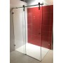 Sero-L Frameless Sliding Door L Shape Shower Screen With Matte Black Fittings 1600-1750 *900